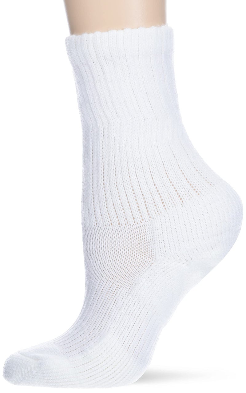 Thorlos Women's AMX Max Cushion Fitness Ankle Socks, White, Medium